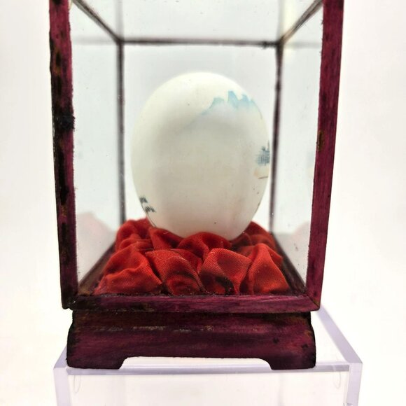 Hand-Painted Decorative Egg In Glass Display Case Scenic Landscape Design je209 - Picture 6 of 8